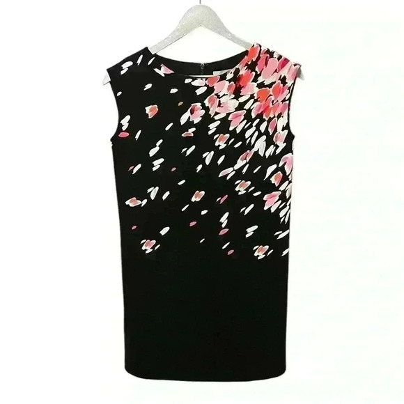 Ann Taylor LOFT Black Pink Cherry Blossom Floral Shift Dress – Petite XXS - Picture 1 of 4